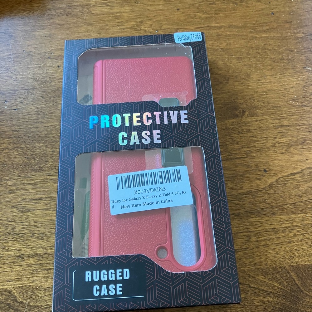New Protective Rugged Case for Galaxy Z Fold 5 5G - Red